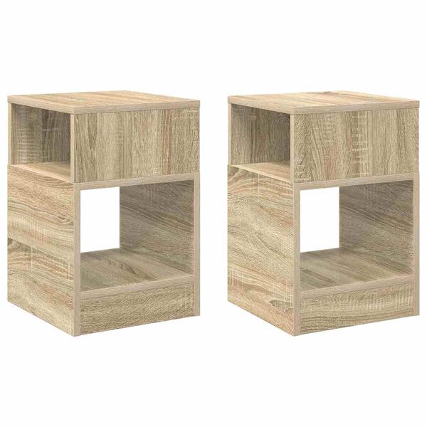 vidaXL Крайна масичка 2 pcs Сонома дъб 30,5 x 30 x 45 см