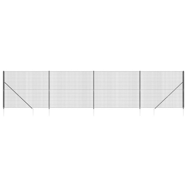 vidaXL Ограда от телена мрежа с шипове, антрацит, 1,8x10 м