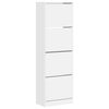 vidaXL Шкаф за обувки с 4 флип чекмеджета бял 60x34x187,5 см