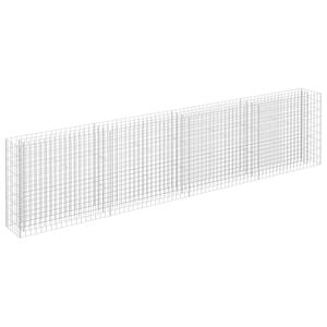 vidaXL Габион повдигната леха, поцинкована стомана, 360x30x90 cм
