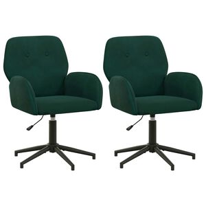 vidaXL Въртящи се бюра столове 2 бр. 54 x 55 x 90 см Тъмнозелено