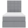 vidaXL Легло с място за съхранение и матрак Светлосиво 90 x 200 cm