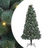 vidaXL Изкуствена предосветена коледна елха с комплект топки 240 cm