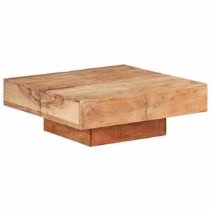 vidaXL Маса за кафе, 80x80x28 cм, акациево дърво масив
