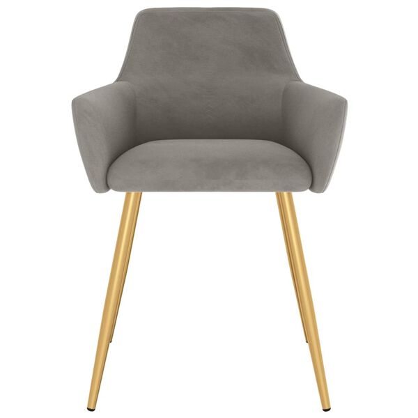 vidaXL Трапезни столове, 6 бр, светлосиви, кадифе