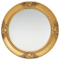 vidaXL Стенно огледало, бароков стил, 50 см, златисто
