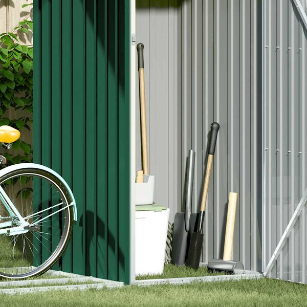 vidaXL Градински навес зелен 245x98x159 см поцинкована стомана