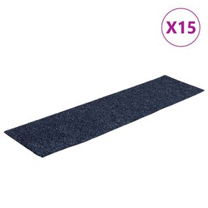 vidaXL Изтривалки за стълби, самозалепващи се, 15 бр., 76x20 см, сиво-сини, правоъгълни