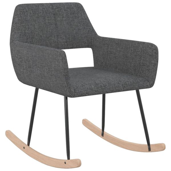 vidaXL Люлеещ се стол, тъмносив, текстил