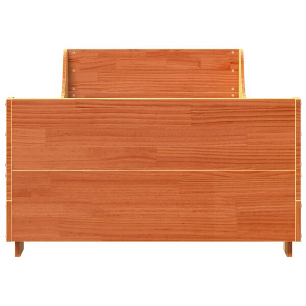 vidaXL Рамка за легло без матрак, восъчнокафяво, 90x200 см, бор масив