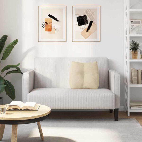 vidaXL Възглавница за гръб Крем 45 x 24 x 50 см текстил