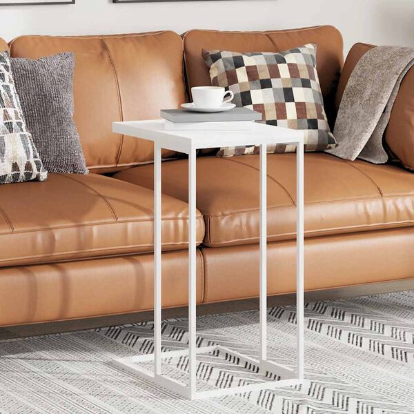 vidaXL Странична маса, бяла, 40x30x59 см, инженерна дървесина