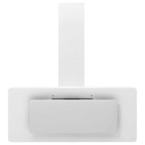 vidaXL Стенен абсорбатор, 90 см, инокс и закалено стъкло, бял