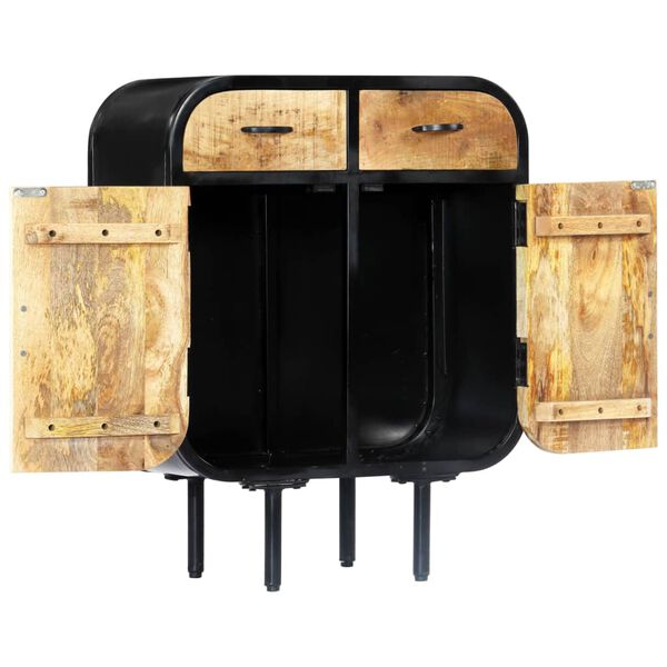 vidaXL Шкаф, 60x30x75 см, мангово дърво масив и желязо