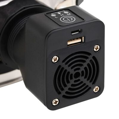 vidaXL Печка на дърва с USB вентилатор сребриста 35,5x26x28 см инокс