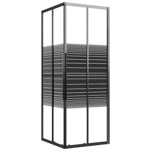 vidaXL Душ кабина на ивици, ESG, 80x80x180 см, черна
