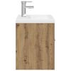 vidaXL Шкаф за мивка с вграден умивалник и смесител Дъб артизан