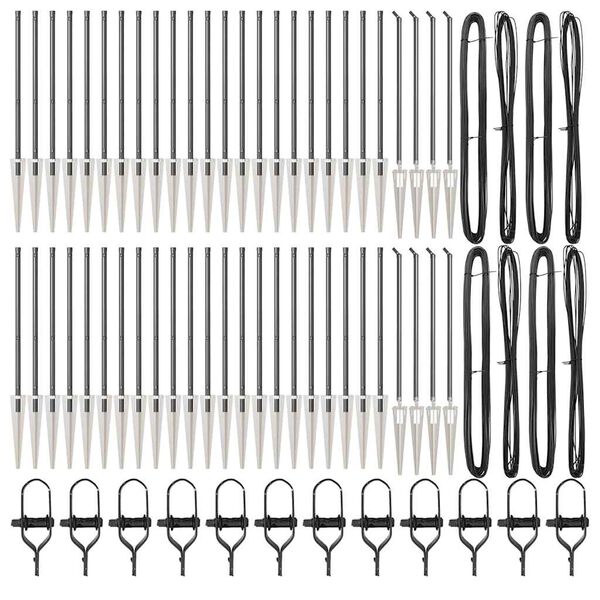 vidaXL Стълб за ограда. Друг 52 pcs Сив 3,2 x 3,2 x 100 см Стомана