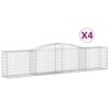 vidaXL Габионни кошници арка 4 бр 400x50x80/100 см поцинковано желязо