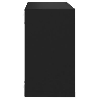 vidaXL Стенни кубични рафтове, 4 бр, черни, 26x15x26 см