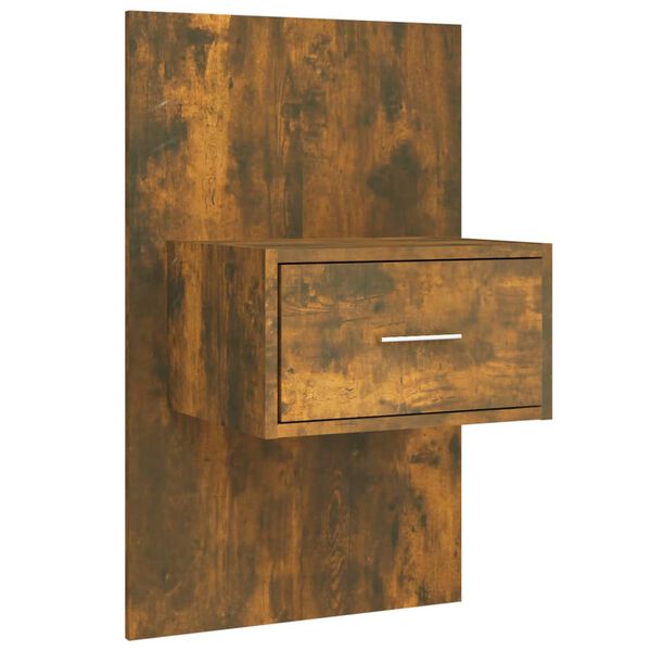 vidaXL Горна табла за легло с шкафчета, опушен дъб, инженерно дърво