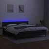 vidaXL Боксспринг легло с матрак и LED, черна, 200x200 см, плат