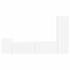 vidaXL Комплект ТВ шкаф Монтиране на стена 4 pcs Бяло Инженерно дърво