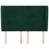 vidaXL Горна табла за легло с уши тъмнозелена,147x 23x118/128см кадифе