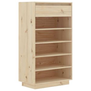 vidaXL Шкаф за обувки, 60x34x105 см, бор масив
