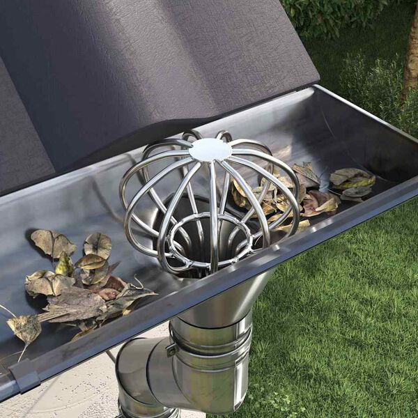 vidaXL Защита за листа на улука 2 pcs Сребрист 50 mm