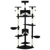 vidaXL Котешко дърво със сизалени стълбове, 203 см, черно и бяло