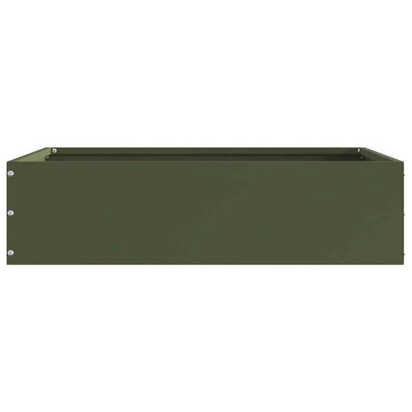 vidaXL Ограда за трева Маслиненозелен 50 x 50 x 13 см Стомана