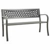 vidaXL Градинска пейка, 125 см, стомана, сива