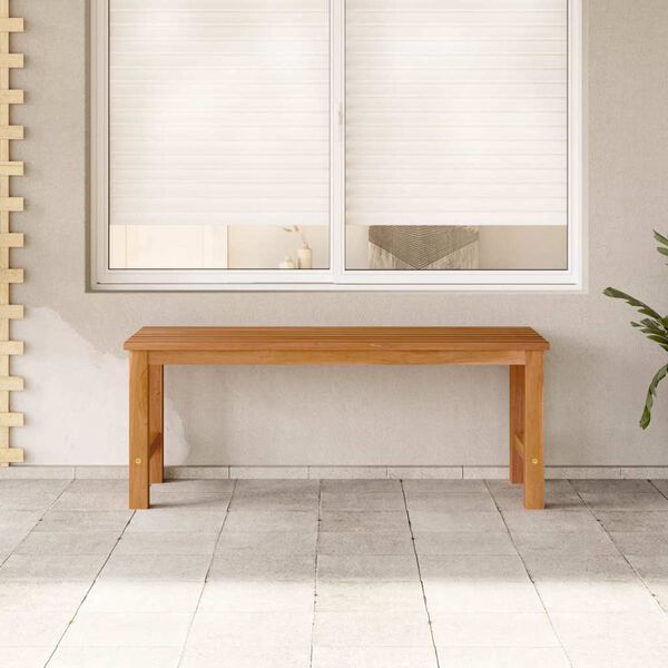 vidaXL Градинска пейка, 114 см, тик масив