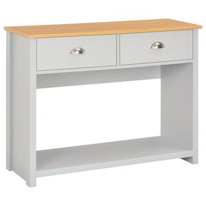 vidaXL Конзолна маса, сива, 97x35x76 см