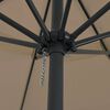 vidaXL Градински парасол Таупе и Черно 395 x 395 x 245 см