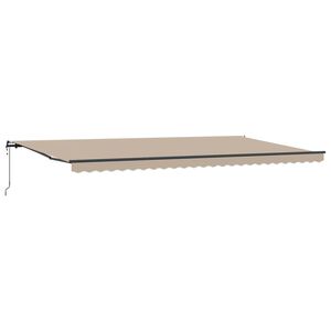 vidaXL Прибираща се тента Бежово 600 &times; 300 cm Тъкан и алуминий