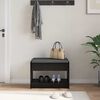 vidaXL Пейка за коридор с възглавница с рафт Черен Дъб 63 x 38 x 45 см