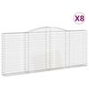 vidaXL Габионни кошници арка 8 бр 400x30x160/180 см поцинковано желязо