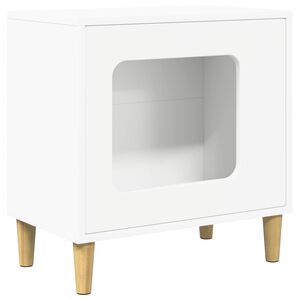 vidaXL Къща за котки Бяло 51 x 30 x 52 см Инженерна дървесина