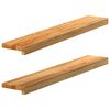 vidaXL Прозоречни первази, 2 бр, светлокафяви, 90x15x2 см, дъб масив