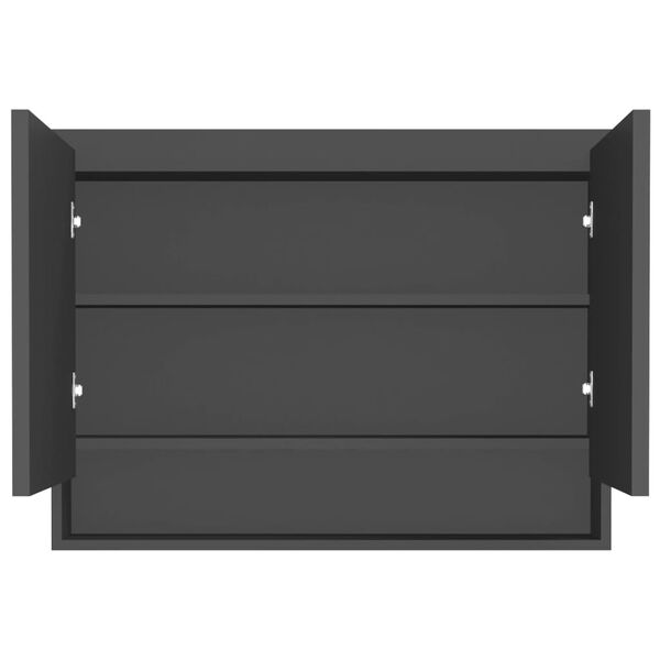 vidaXL Шкаф с огледало за баня, 80x15x60 см, МДФ, антрацит