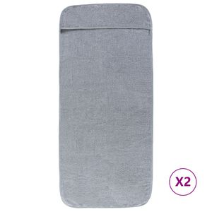 vidaXL Плажни кърпи 2 бр сиви 60x135 см текстил 400 GSM