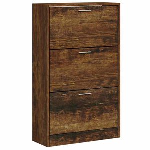 vidaXL Шкаф за обувки, опушен дъб, 63x24x103 см, инженерно дърво