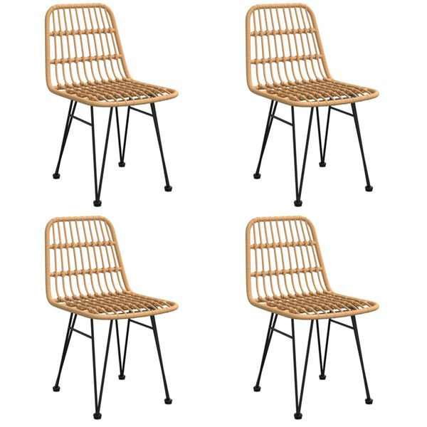 vidaXL Градински трапезен комплект от 5 части, полиратан