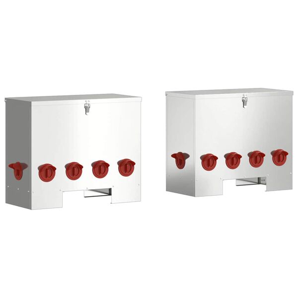 vidaXL Кокошарник 2 pcs Сребрист 60,5 x 29 x 51 см