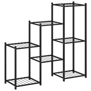 vidaXL Стойка за цветя, 83x25x80 см, черна, желязо