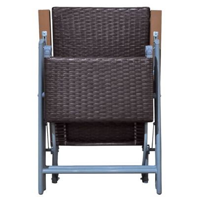 vidaXL Градински стол за отдих, алуминий, кафяв