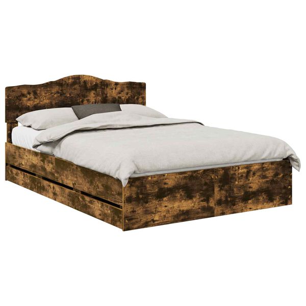 vidaXL Рамка за легло Димян дъб 140 x 200 cm Инженерна дървесина