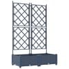 vidaXL Градинска саксия 2 pcs Сив 80 x 40 x 125,5 см Пластмаса